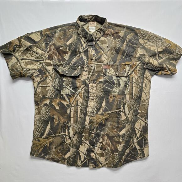 Woolrich Shirt Mens Large Camo Realtree Hardwoods Short Sleeve Outdoor Hunting - Picture 1 of 10